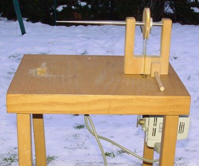 Elektrisches Spinnrad mit Spindelaufsatz